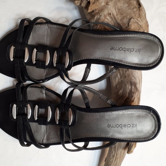 Liz Claiborne Vintage Black Leather Strappy - Picture 4 of 9